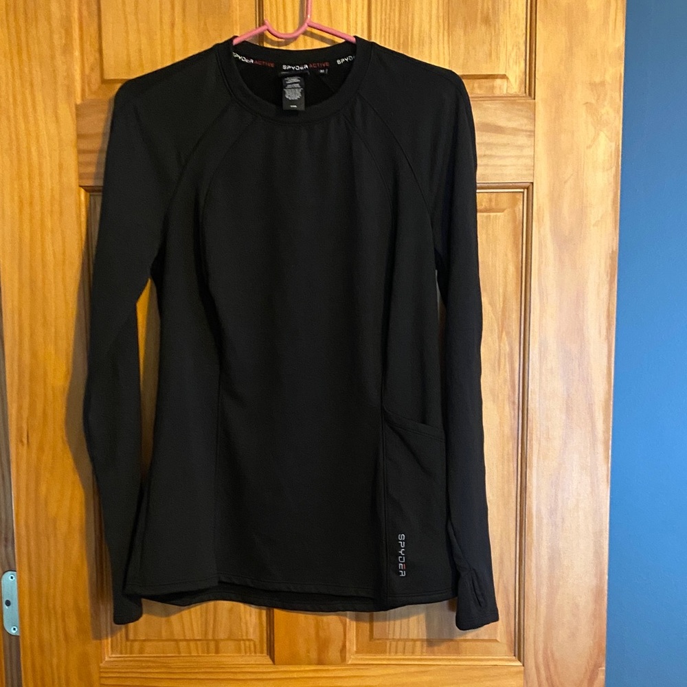 Spyder Black Long Sleeve Women's Activewear Thermal Top. Size M